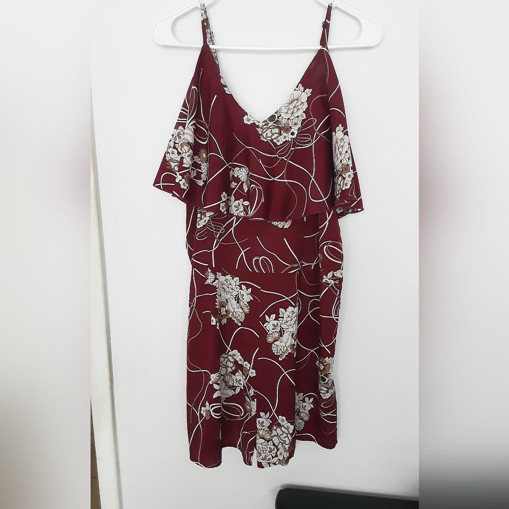 Romper with ruffled overlay adjustable strap